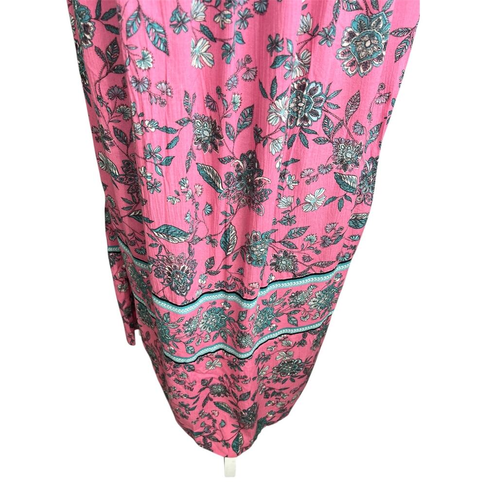 J. Jill pink floral maxi dress cottagecore boho sleeveless western lightweight - Picture 5 of 9